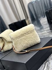 YSL Loulou Toy Strap Bag White Lamb Wool size 20×14×7 cm - 3