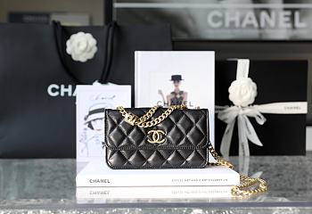 Chanel Wallet On Chain Black Lambskin size 10x17.2x3.3 cm