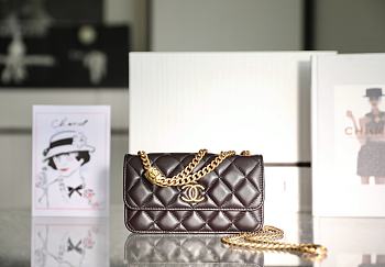 Chanel Wallet On Chain Brown Lambskin size 10x17.2x3.3 cm