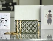 Chanel Wallet On Chain Khaki Green Lambskin size 10x17.2x3.3 cm - 5
