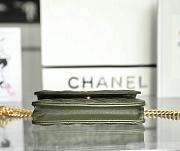Chanel Wallet On Chain Khaki Green Lambskin size 10x17.2x3.3 cm - 3
