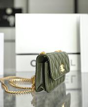 Chanel Wallet On Chain Khaki Green Lambskin size 10x17.2x3.3 cm - 2