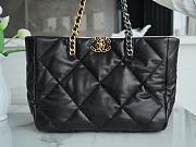 Chanel 19 Shopping Bag Black Shiny Lambskin AS3660 size 24x41x10.5 cm - 1