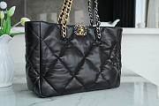 Chanel 19 Shopping Bag Black Shiny Lambskin AS3660 size 24x41x10.5 cm - 6