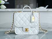 Chanel Small Flap Bag With Top Handle White AS3652 size 17×20.5×6 cm - 1