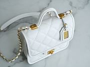 Chanel Small Flap Bag With Top Handle White AS3652 size 17×20.5×6 cm - 6