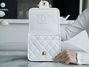 Chanel Small Flap Bag With Top Handle White AS3652 size 17×20.5×6 cm - 3