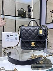 Chanel Small Flap Bag With Top Handle Black AS3652 size 17×20.5×6 cm - 1