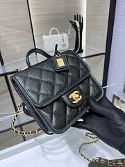 Chanel Small Flap Bag With Top Handle Black AS3652 size 17×20.5×6 cm - 6