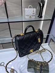 Chanel Small Flap Bag With Top Handle Black AS3652 size 17×20.5×6 cm - 2