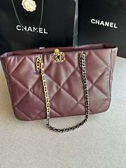 Chanel 19 Shopping Bag Dark Brown Shiny Lambskin AS3660 size 24x41x10 cm - 1