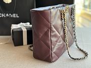Chanel 19 Shopping Bag Dark Brown Shiny Lambskin AS3660 size 24x41x10 cm - 6