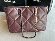Chanel 19 Shopping Bag Dark Brown Shiny Lambskin AS3660 size 24x41x10 cm - 3