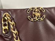 Chanel 19 Shopping Bag Dark Brown Shiny Lambskin AS3660 size 24x41x10 cm - 2