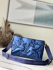 Louis Vuitton Maxi Multi Pochette Accessoires Navy Blue/Silver Recycled Metallic Nylon - 5