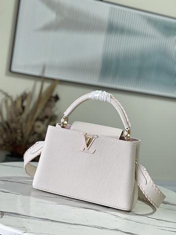 Louis Vuitton Capucines MM Cream Beige/Pearly Pink Taurillon Leather 31.5 cm