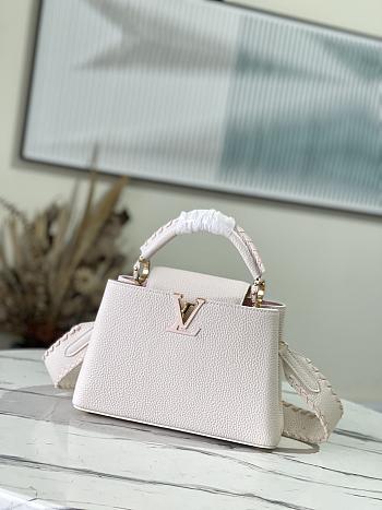 Louis Vuitton Capucines BB Cream Beige/Pearly Pink Taurillon Leather 27cm