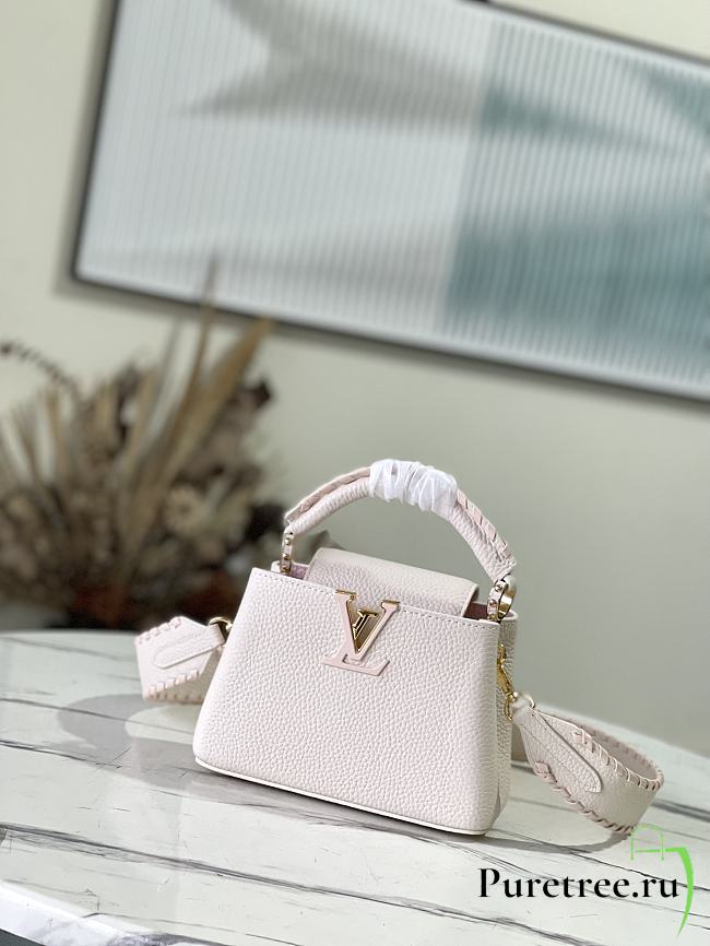 Louis Vuitton Capucines Mini Cream Beige/Pearly Pink Taurillon Leather 21cm - 1
