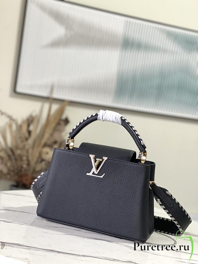 Louis Vuitton Capucines MM Black/Etain Metallic Gray Taurillon Leather 31.5 cm - 1