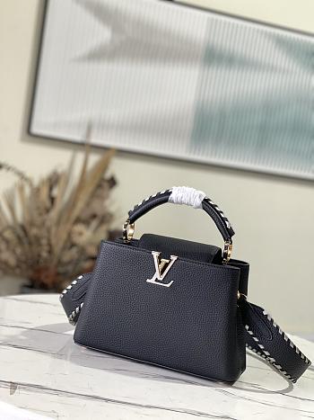 Louis Vuitton Capucines BB Black/Etain Metallic Gray Taurillon Leather 27cm