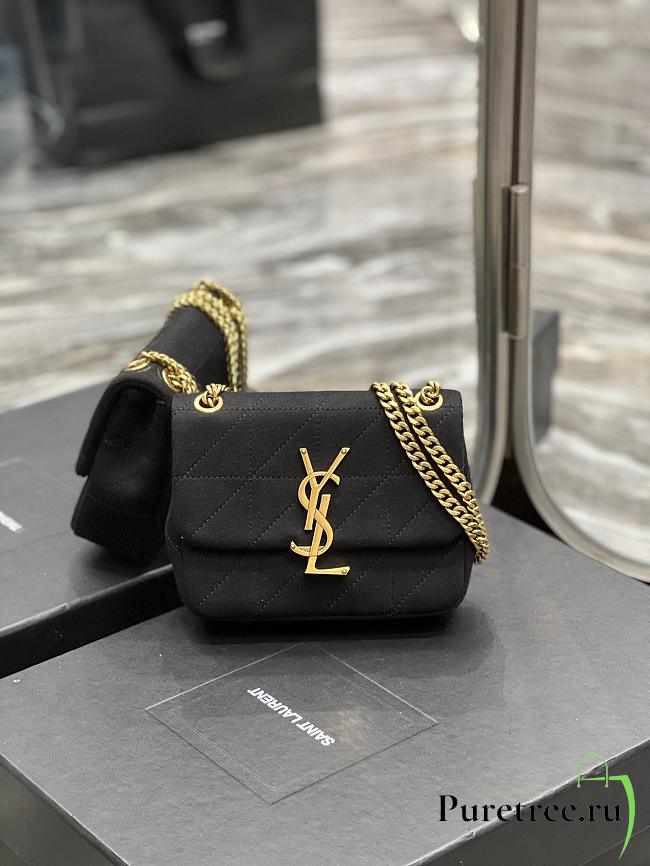 YSL Jamie Mini Chain Bag Black Jersey 698162 size 16×13×5 cm - 1