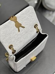 YSL Jamie Mini Chain Bag White Jersey 698162 size 16×13×5 cm - 4