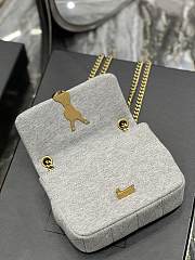 YSL Jamie Mini Chain Bag Light Grey Jersey 698162 size 16×13×5 cm - 4
