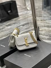 YSL Jamie Mini Chain Bag Light Grey Jersey 698162 size 16×13×5 cm - 3