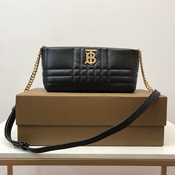 Burberry Quilted Leather Small Soft Lola Bag Black size 27.5x11x12 cm