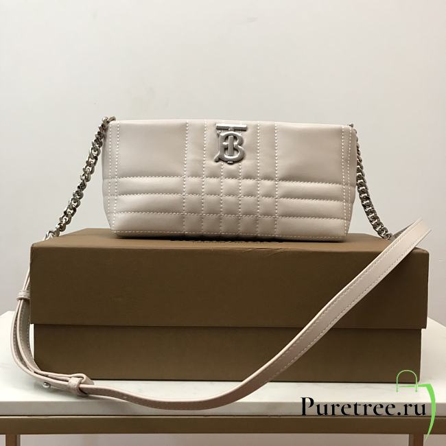 Burberry Quilted Leather Small Soft Lola Bag White size 27.5x11x12 cm - 1