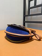 Loewe Mini Gate Dual Bag In Brown Soft Calfskin & Blue Canvas size 21x12.5x9 cm - 5