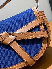 Loewe Mini Gate Dual Bag In Brown Soft Calfskin & Blue Canvas size 21x12.5x9 cm - 2
