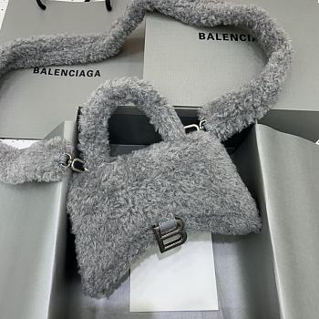 Balenciaga Fluffy Hourglass XS Handbag Grey size 19 x 8 x 11 cm