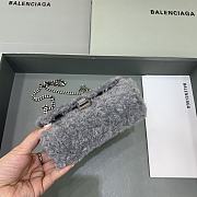 Balenciaga Fluffy Hourglass Mini Handbag With Chain Grey size 14 cm - 4