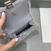 Balenciaga Fluffy Hourglass Mini Handbag With Chain Grey size 14 cm - 5