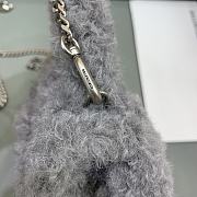 Balenciaga Fluffy Hourglass Mini Handbag With Chain Grey size 14 cm - 6