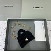 Balenciaga Fluffy Hourglass Mini Handbag With Chain Black size 14 cm - 1