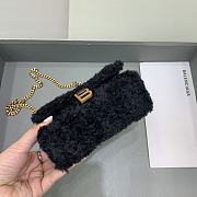 Balenciaga Fluffy Hourglass Mini Handbag With Chain Black size 14 cm - 6