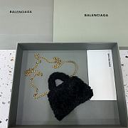 Balenciaga Fluffy Hourglass Mini Handbag With Chain Black size 14 cm - 2