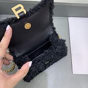 Balenciaga Fluffy Hourglass Mini Handbag With Chain Black size 14 cm - 5