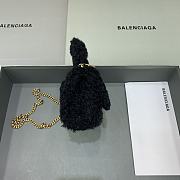 Balenciaga Fluffy Hourglass Mini Handbag With Chain Black size 14 cm - 4