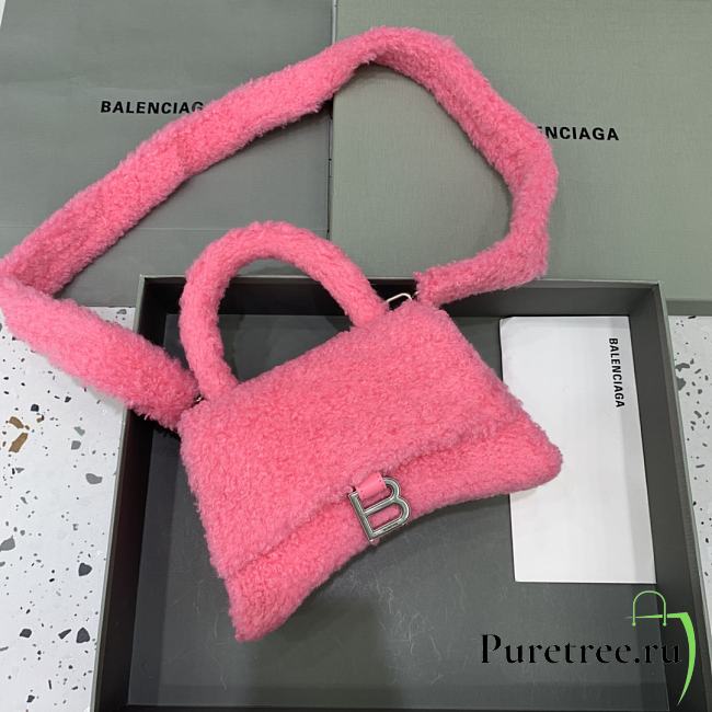 Balenciaga Fluffy Hourglass Small Handbag Pink size 23 x 10 x 14 cm - 1