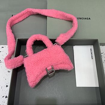 Balenciaga Fluffy Hourglass XS Handbag Pink size 19 x 8 x 11 cm