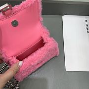Balenciaga Fluffy Hourglass Mini Handbag With Chain Pink size 14 cm - 6