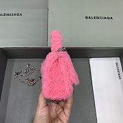Balenciaga Fluffy Hourglass Mini Handbag With Chain Pink size 14 cm - 5