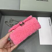 Balenciaga Fluffy Hourglass Mini Handbag With Chain Pink size 14 cm - 3