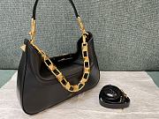 Valentino Small Stud Sign Calfskin Hobo Bag Black 20 x 15 x 7 cm - 2