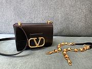 Valentino Stud Sign Grainy Calfskin Shoulder Bag Black size 20x15x7 cm - 1