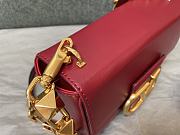 Valentino Stud Sign Grainy Calfskin Shoulder Bag Red size 20x15x7 cm USD 353.00  - 6