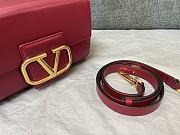 Valentino Stud Sign Grainy Calfskin Shoulder Bag Red size 20x15x7 cm USD 353.00  - 3